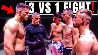 CRAZY 3 VS 1 MMA FIGHT FULL FIGHT FOOTAGE [upl. by Donohue]