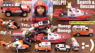 Fire Truck Toys that Shoot Water Search and Rescue Vehicle Toys Police Car Ambulance etc [upl. by Yesnik]