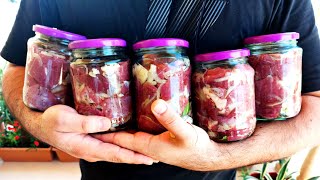 EASY AND TASTY MEAT IN GLASS JAR RECIPE  ASMR BEEF RECIPE [upl. by Analat]