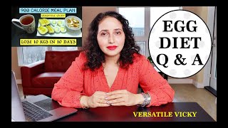 900 Calorie Egg Diet Plan For Weight Loss Explained  Egg Diet QampA  Versatile Vicky Egg Diet [upl. by Hadeehsar]