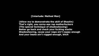 Gza amp Method Man  Shadowboxin Lyrics [upl. by Berkley322]