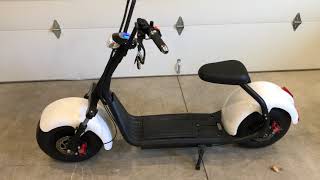 Review and Test Drive of Citycoco 60V 1000 W Fat Wheel Electric Scooter Fat Tire Scooter [upl. by Alamac]