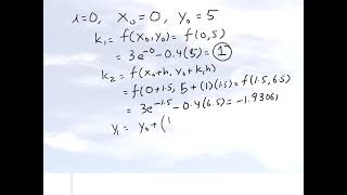 Chapter 0803 Runge Kutta Second Order Method of Solving Ordinary Differential Equations  Example [upl. by Placido]