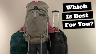 Carry On vs Checked Luggage  Fairview 40L Sojourn 45L Aura 65L Review [upl. by Elman]