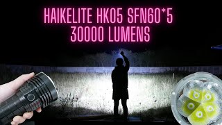 ริวิว ไฟฉาย Haikelite HK05 SFN605  30000 lumens 217003 ก้อน ชาร์จ Typec ส่อง 1000 เมตร [upl. by Whale]