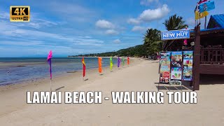 4K Koh Samui Lamai beach 3 may  Virtual walking tour  Streets of Thailand 2022 [upl. by Ateloiv]