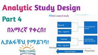 Epidemiology Analytic Study Design Case Control Study Helpful Amharic Speech Video Part 4 [upl. by Austen]