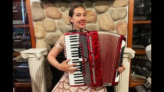 6303  Red Scandalli Custom Piano Accordion LMMM 41 120 2499 [upl. by Gal]