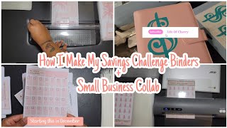 How I Make My Savings Challenge Binders  Entrepreneur Small Business Collab  Giveaway [upl. by Natrav685]