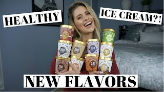 HEALTHY ICE CREAM  Halo Top 10 NEW Flavors and Taste Test [upl. by Bilak]