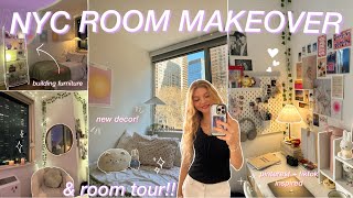 NYC BEDROOM MAKEOVER  ROOM TOUR new furniture amp decor 🪴 pinteresttiktok inspired transformation ✨ [upl. by Thorny]