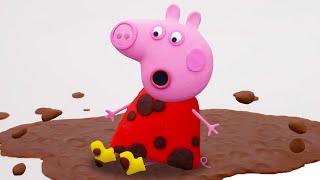 Peppa Jumps in Muddy Puddles ⭐️Kids Animation  PlayDoh Videos [upl. by Lehteb]