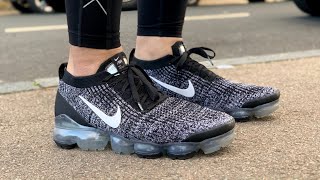 Nike Air VaporMax FlyKnit 3 “Oreo” BlackMetallic SilverWhite [upl. by Darb]