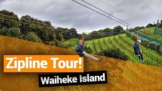 🌳 Waiheke Island Zipline Tour with EcoZip Adventures – New Zealands Biggest Gap Year [upl. by Oniskey339]