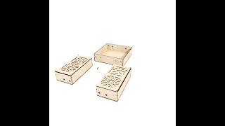 Files for laser cut Box with sliding drawers opening carved cover instant download [upl. by Orvie]