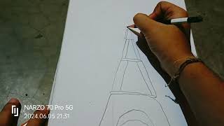 Eiffel tower drawing easy aastik jha [upl. by Bartlet]