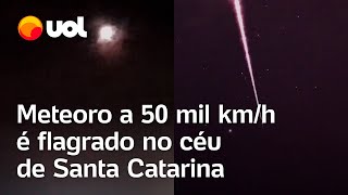 Meteoro com velocidade 40 vezes maior que a de um avião é flagrado em SC vídeo registra momento [upl. by Yror]