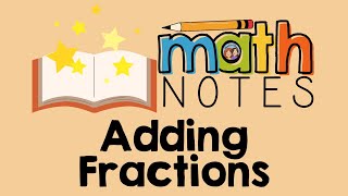 FRACTIONS NOTES  Adding Fractions with Common Denominators  4th Grade Math Series  Part 12 of 21 [upl. by Price]