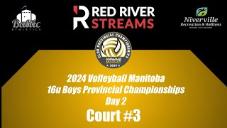 16u Boys  DAY 2  Court 3  Niverville Rec  Volleyball MB Provs sponsored by Baltic Athletics [upl. by Enelaj]