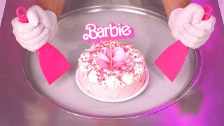 Barbie Ice Cream Rolls  how to make a Cream Cake to delicious rolled fried Ice Cream Roll  ASMR [upl. by Seta]