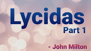 Lycidas by John Milton Malayalam analysis Part 1 [upl. by Inavoy]