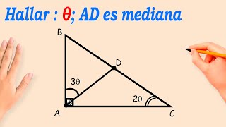 Hallar  θ AD es mediana  Congruencia y Semejanza de triangulos  ejercicios [upl. by Elime304]