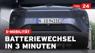 Firma bietet Tausch von EAutoBatterien in Berlin an [upl. by Ardnahc]