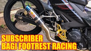 SUBSCRIBER BAGI FOOTREST RACING RAPIDO  CARA PASANG FOOTREST RACING Y15ZR [upl. by Aetnahc25]