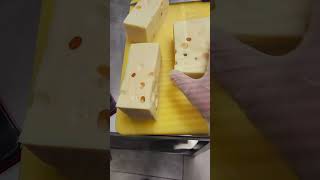 Emmental cheese slicing Libran food and travel Food Ideas Cheese Blocks Yt shorts video [upl. by Ydeh632]