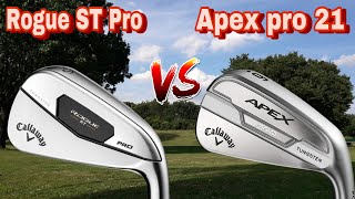 Putting the New Callaway Rogue ST Pro Irons Up Against My 2021 Apex Pro Irons  Rogue ST Pro Review [upl. by Whitson742]