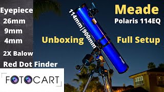 Powerful Meade Polaris 114EQ Reflector Telescope Unboxing amp Full Setup [upl. by Meikah]