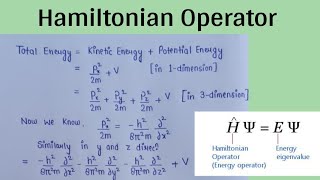 Hamiltonian Operator  Quantum Mechanics  Hamiltonian Operator explained in short [upl. by Aihsakal]