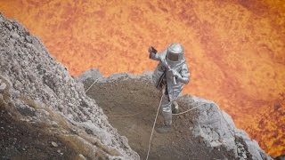 Volcano erupts as scientist takes selfie at craters base [upl. by Asoral230]