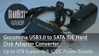 Gocomma USB30 to SATA IDE Hard Disk Adapter Converter  GEARBESTCOM [upl. by Johnnie775]