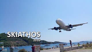 Skiathos airport takeoffs and landings [upl. by Eednim746]