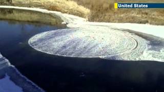 Hunter finds spinning ice circle in North Dakota amazing footage of rare natural phenomenon [upl. by Shulins]