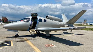 Cirrus SF50 Vision Jet G2 LXSFB at Sabadell Airport [upl. by Lesoj]