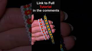 Fine Flowers Peyote Stitch Bracelet  Tutorial beadingtutorials seedbeadsbracelet beadweaving [upl. by Aldarcy]