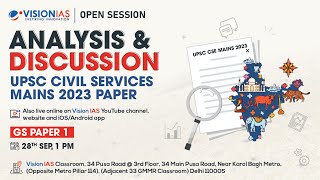 Open Sessions  Analysis of UPSC Civil Services Mains 2023 Paper  GS Paper 1 [upl. by Emilia]