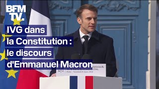 IVG dans la Constitution lintégralité du discours dEmmanuel Macron [upl. by Allenad]