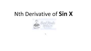 Nth Derivative Of sinx engineering mathematics tutorials In Hindi [upl. by Nawak]