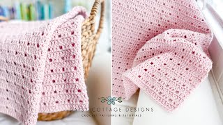 🥰 Crochet Shell Stitch Baby Blanket in the Round 🎀 PRETTY Giant Granny Square Pattern [upl. by Anitsugua]