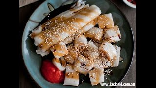 HangoutOnAir How to Make Chee Cheong Fun Rice Noodle Rolls [upl. by Ettenoitna]