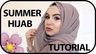 WEDDING SUMMER HIJAB TUTORIAL  Amina Chebbi [upl. by Olimac]