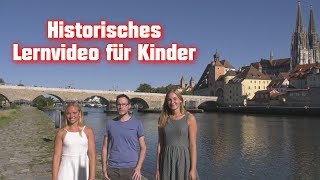 Historisches LERNVIDEO für KINDER  Die steinerne Brücke in Regensburg l FlossenTV 20 [upl. by Meakem277]