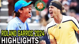 Alexander Zverev vs Alex De Minaur QF Highlights  Roland Garros 2024 [upl. by Rosemonde938]