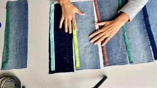 Tutorial Beautiful Denim TOTE BAG from old jeans DIY [upl. by Hylan]