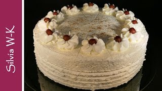 NussSahnetorte  ohne Gelatine  Nusstorte  NusssahneTorte [upl. by Evangelist]