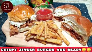 zinger burger recipe crispy zinger burger recipe KFC zinger burger recipe [upl. by Euqinot]