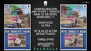 Radeon RX 7600 XT 16GB VS Nvidia RTX 3060 Ti 8GB Pruebas Con AMD Ryzen En 1080p [upl. by Rothschild]